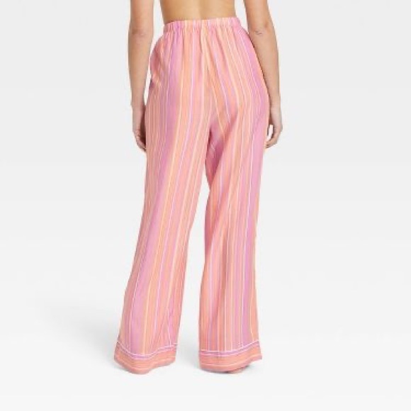 NWT STARS ABOVE High Waist Wide Leg Lounge / Pajama Pants Pink Stripe XS - Picture 2 of 5